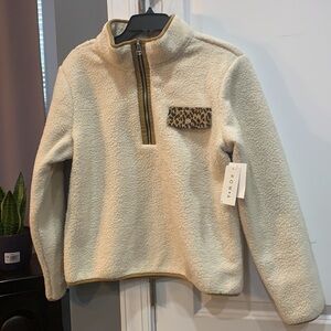 Sherpa Sweatshirt Pullover Beige size XL